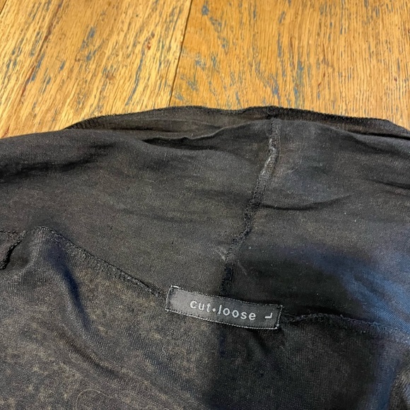 ❣️🖤 CUT LOOSE – Black Linen-Blend Cardigan Size L - Picture 3 of 12